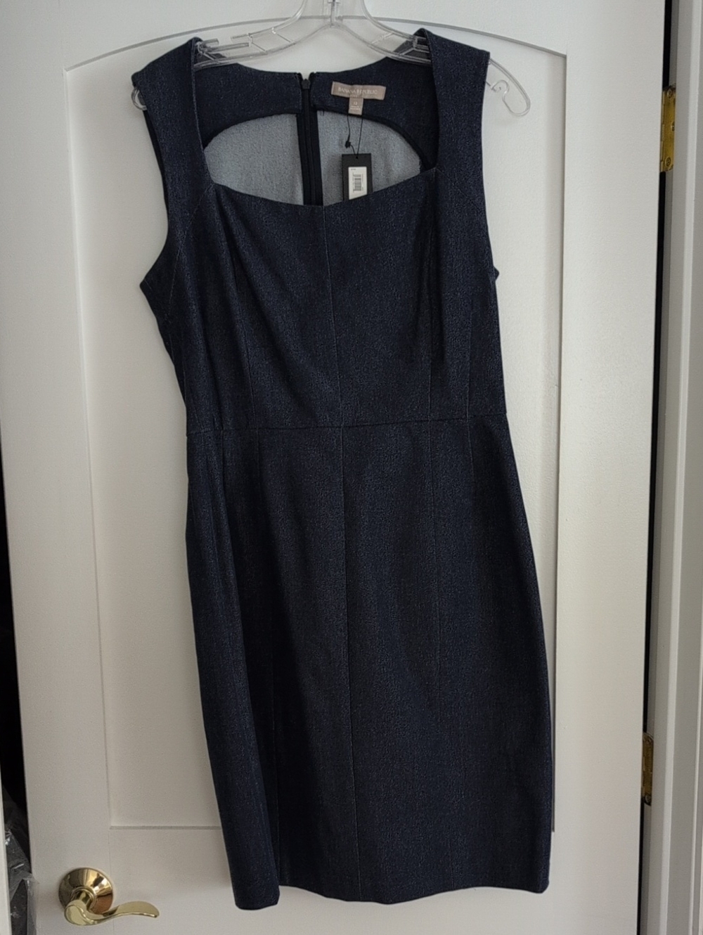 Banana Republic Navy Sleeveless Midi Sheath Dress